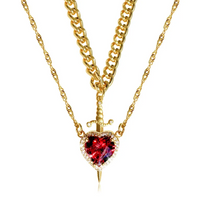 Gold with red heart