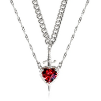 Silver with red heart