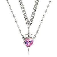 Silver with purple heart
