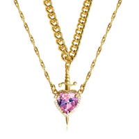 Gold with purple heart